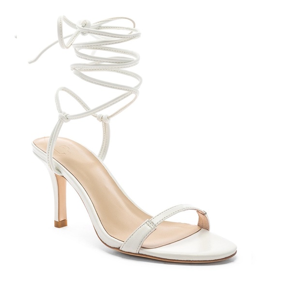 LPA Revolve Heels Hazel White Open Toe Wrap Shoe - Picture 1 of 8